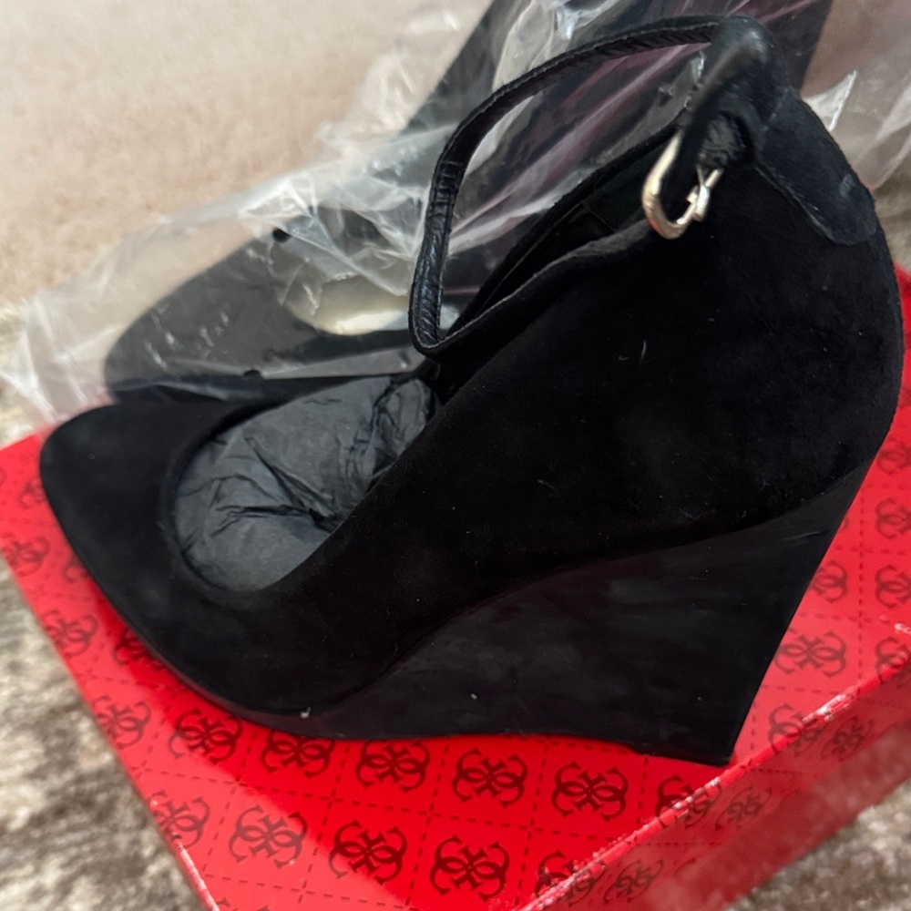 GUESS Black Wedge Heels